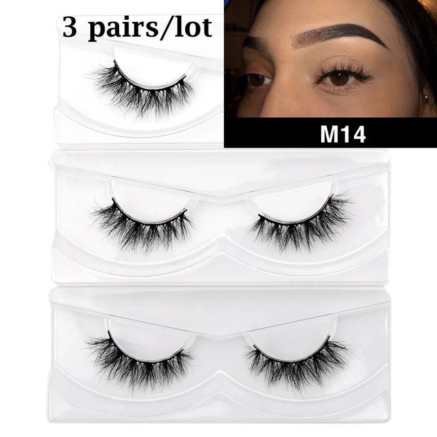 Visofree Eyelashes 3D Mink Lashes Soft Natural Handmade Cruelty Free Mink Eyelashes Lightweight  Full Strip Cilios Posticos D23