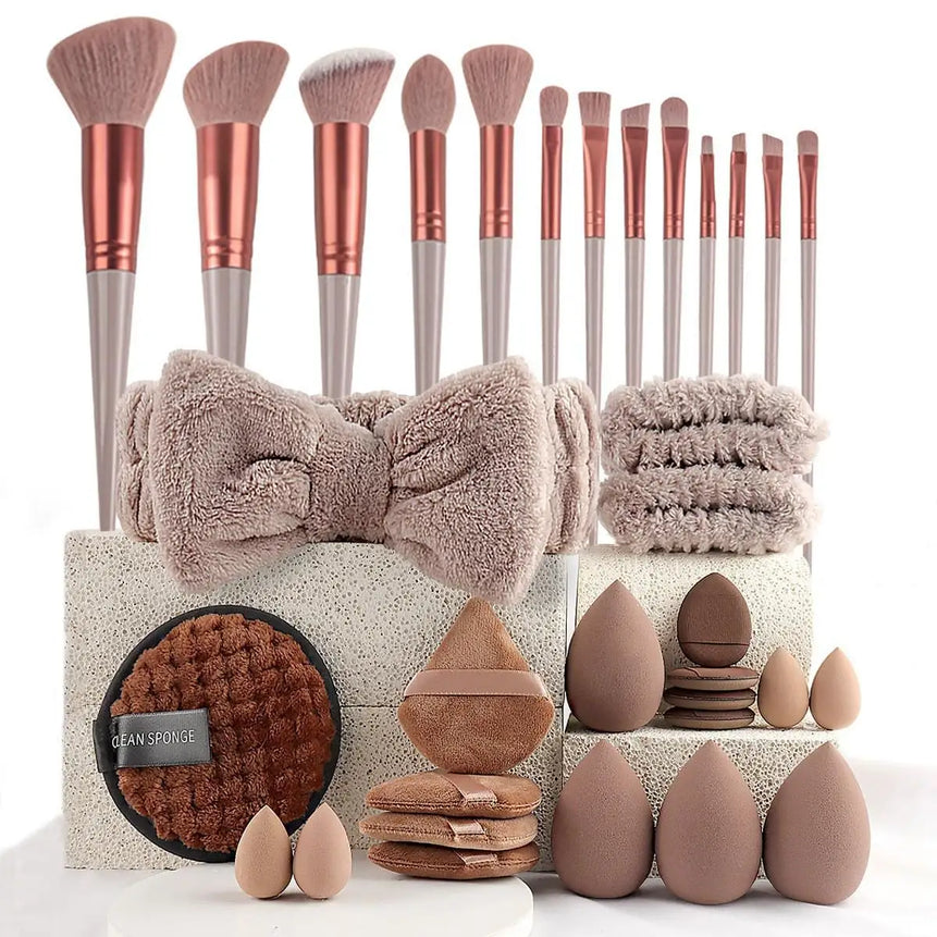 33Pcs Makeup kit Complete Makeup Brush Set Big set includes Soft Brushes Beauty Blender Birthday Christmas New Year gift