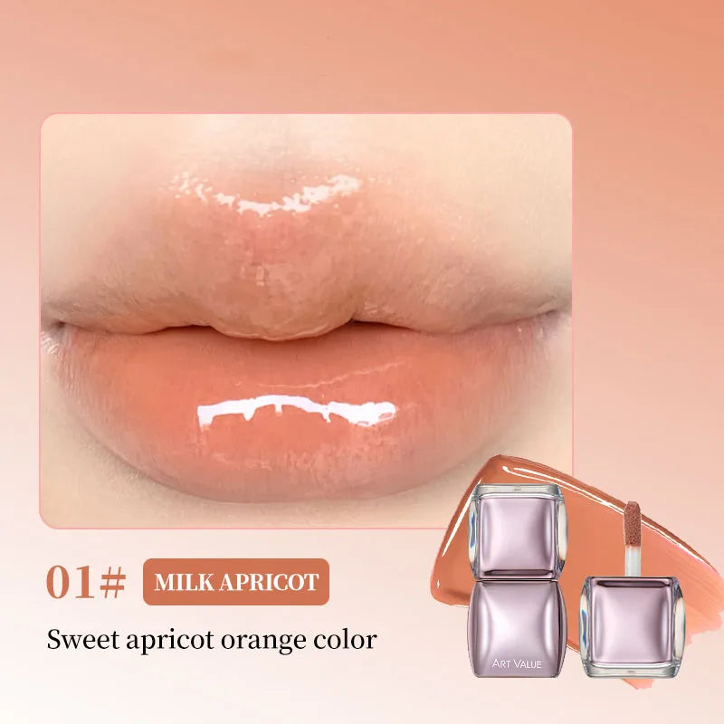 Transparent powder gloss lip gloss mirror moisturizing,long-lasting waterproof,easy to apply,anti smudging,natural makeup effect