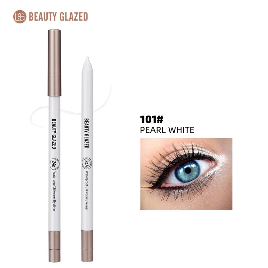 BEAUTY GLAZED Lasting Soft Gel Waterproof Highlighter Gel Pen White eyeliner Lying Silkworm Pen Eyes Makeup