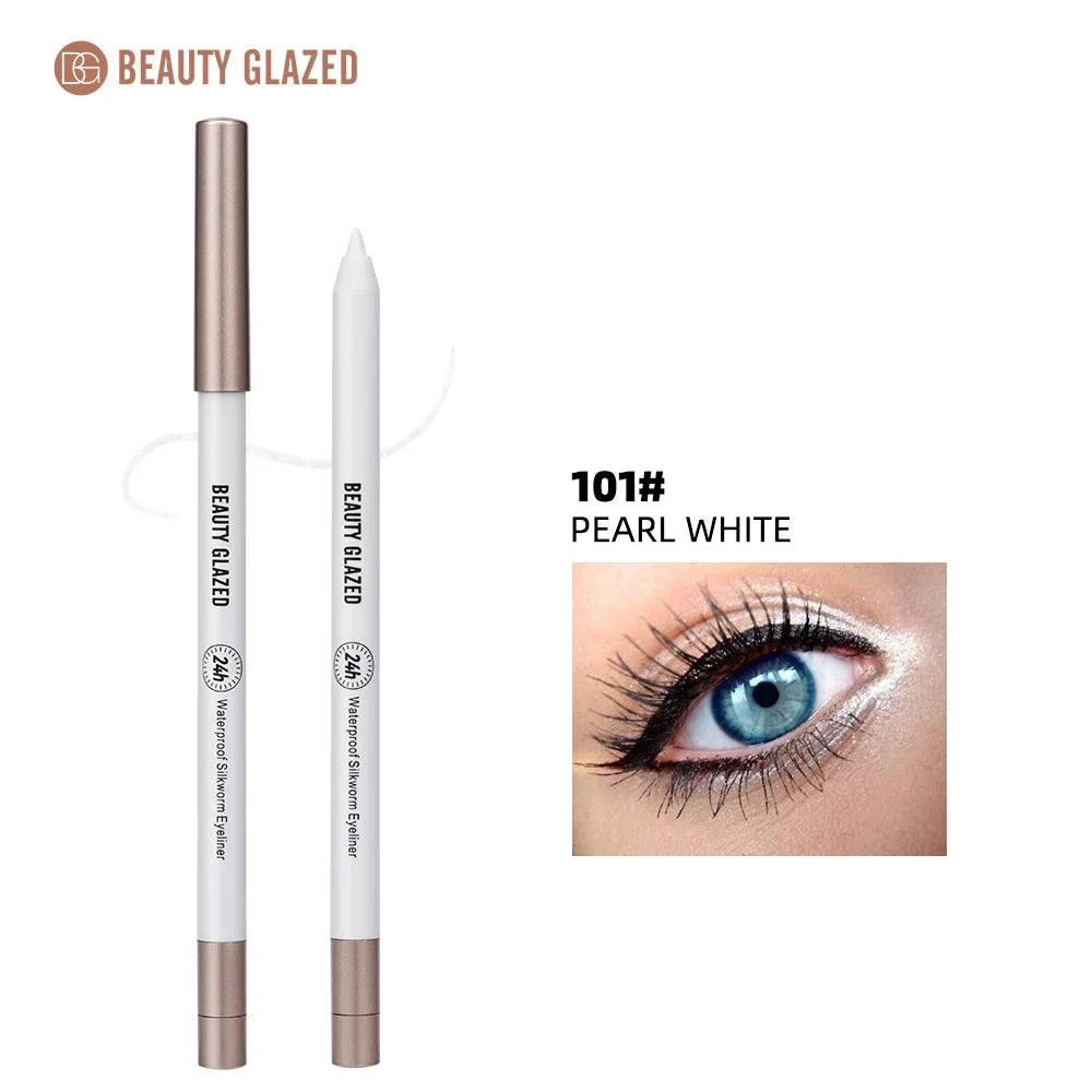 BEAUTY GLAZED Lasting Soft Gel Waterproof Highlighter Gel Pen White eyeliner Lying Silkworm Pen Eyes Makeup