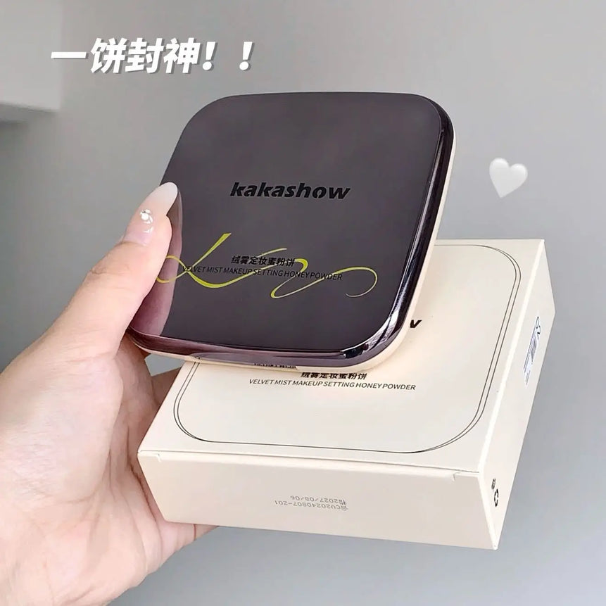 kakashow Setting Powder Oil Control Makeup Setting Brightening Skin Tone Setting Powder With Mirror Compact Portable Makeup