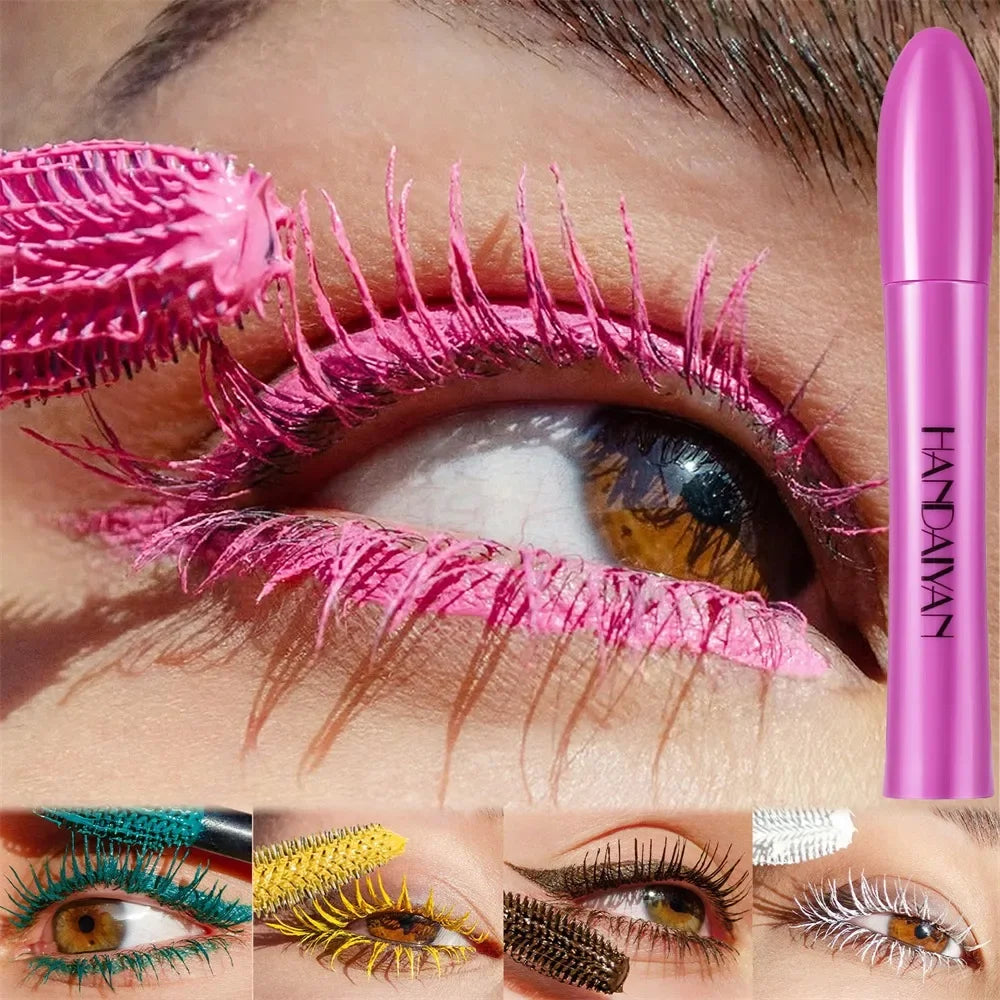 10 Color Waterproof Volumizing Mascara Smudge-Proof Curling Long-Lasting Sapphire Blue Pink Mascara for Bold Eye Look Cosmetics