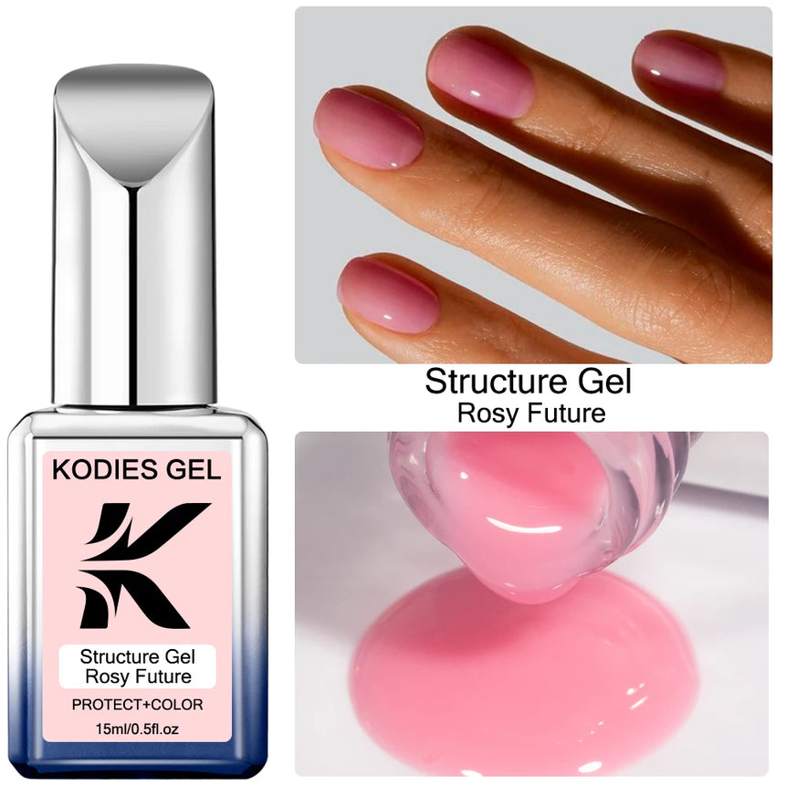 KODIES GEL 15ml Semi-permanent Rubber Base For Gel Varnish Hybrid Nude French Pink Enamel Soak Off Construction UV Gellak Salon