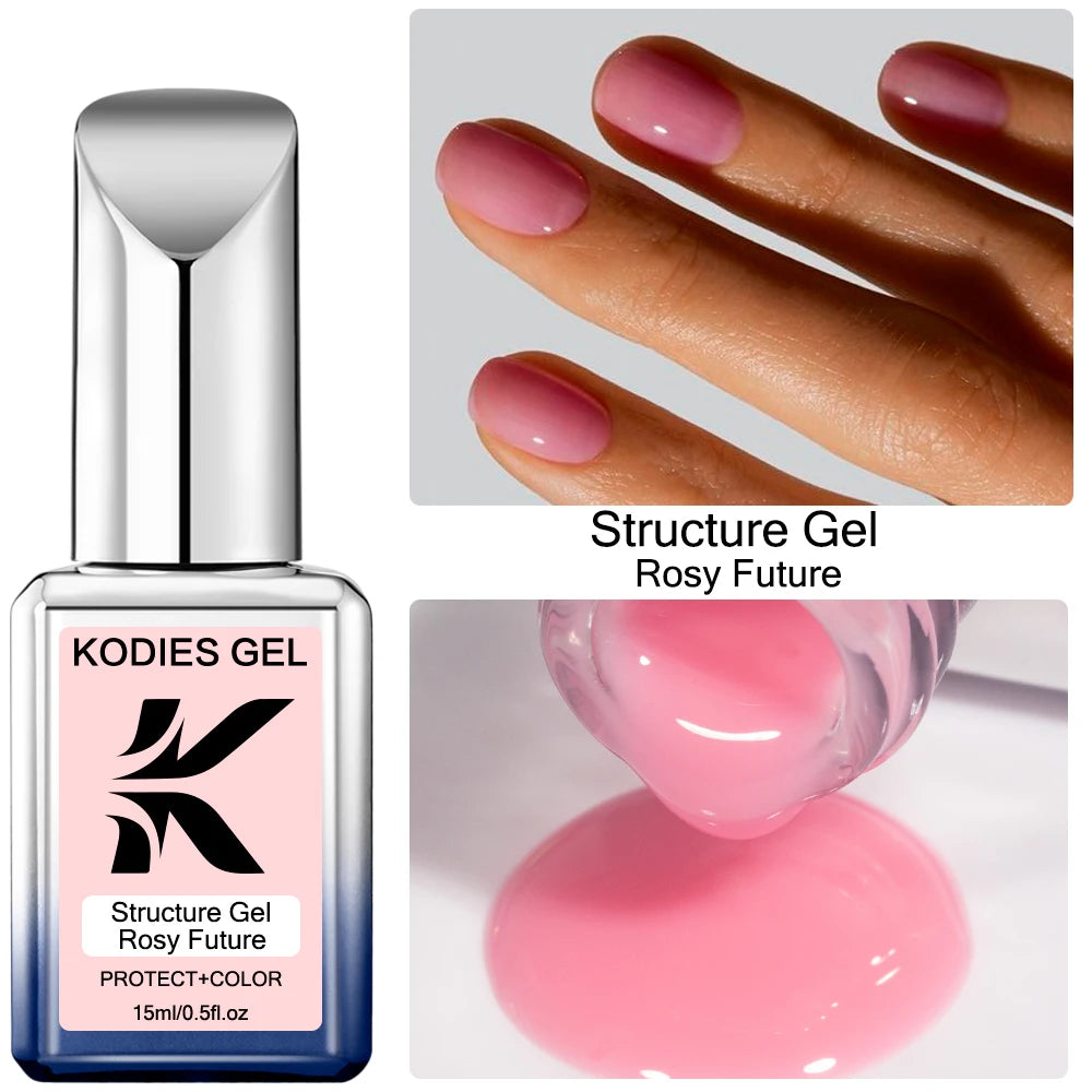 KODIES GEL 15ml Semi-permanent Rubber Base For Gel Varnish Hybrid Nude French Pink Enamel Soak Off Construction UV Gellak Salon
