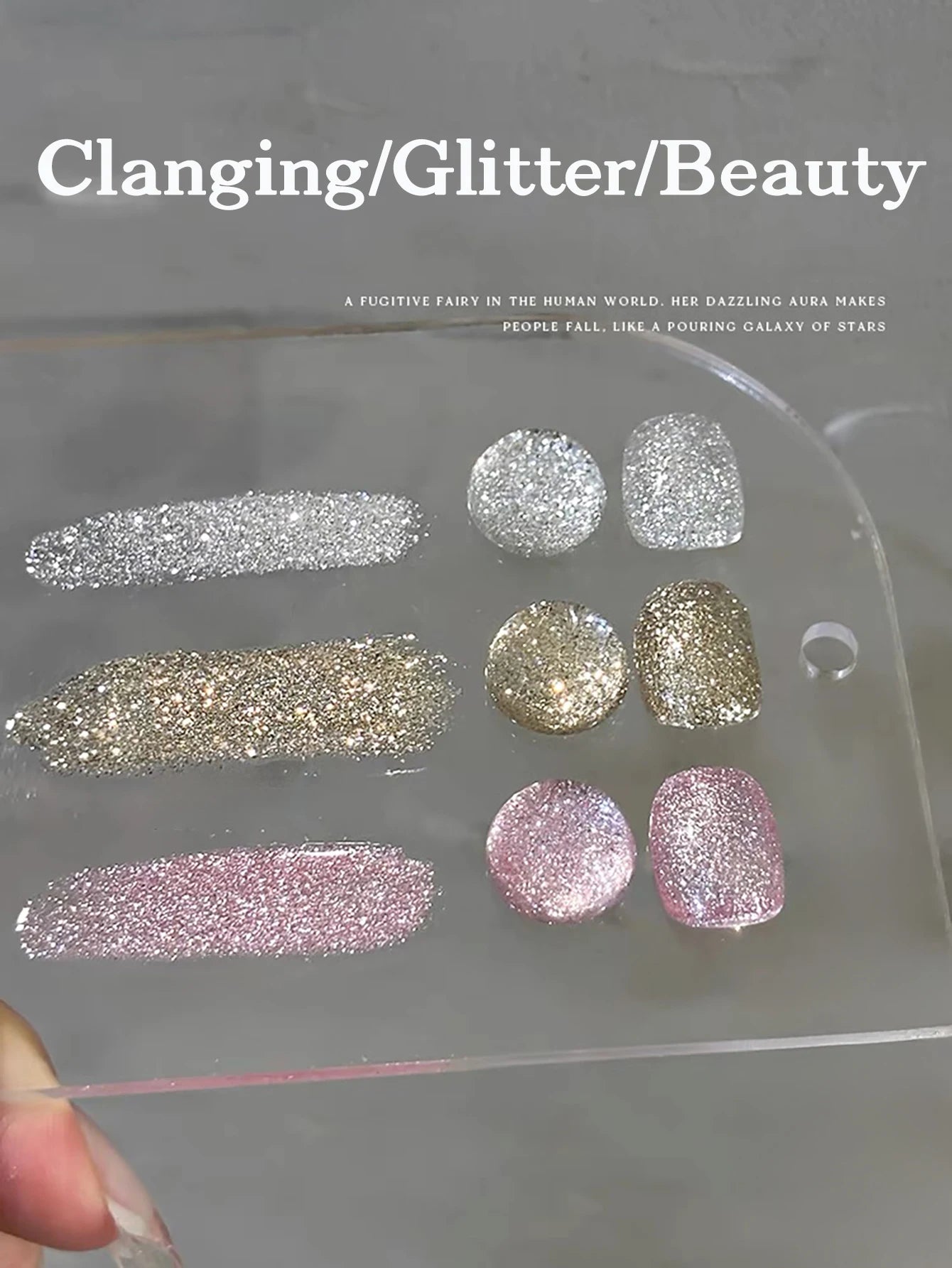 MIANEL1-12pcs 12ML Pink Blue White Green Series With Explosive Glitter Gel Nail Polish, Popular Yun Brocade Diamond Gel Polish