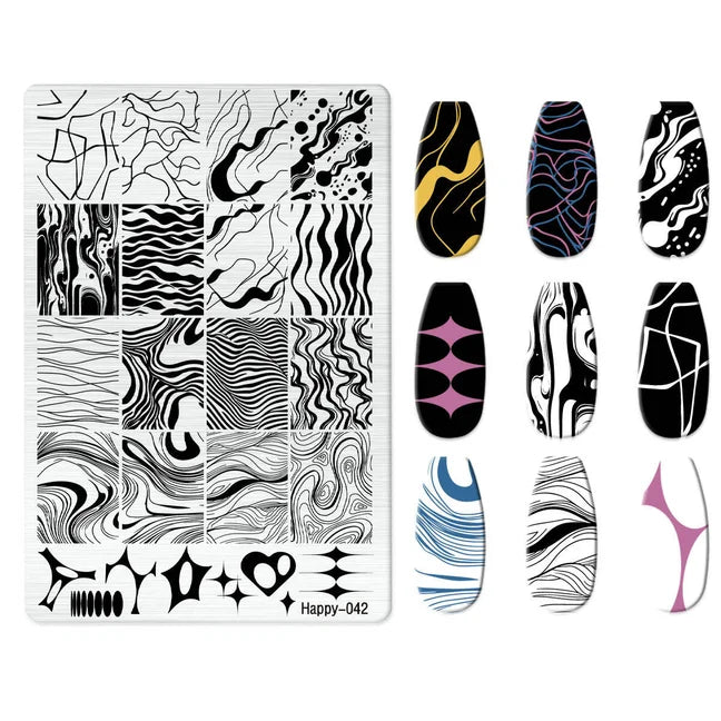 Maple Leaf Nail Stamping Plates Autumn Winter Leaves Design Polish Stencil Nail Printing Stamp Image Manicure Mold Stencil Tool