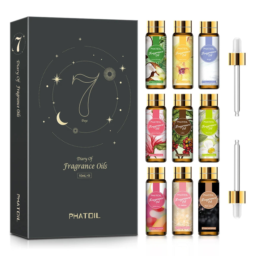 PHATOIL 10ml Coconut & Vanilla Fragrance Oil For Diffuser Aromatherapy White Musk Bubble Gum Baby Powder Fragrance Aroma Oils