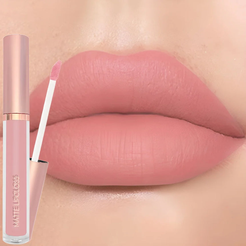 12Colors Creamy Matte Lip Gloss Long-lasting Velvet Non-drying Moisturizing Nude Berry Rose Lipstick Plump Lip Makeup Cosmetics