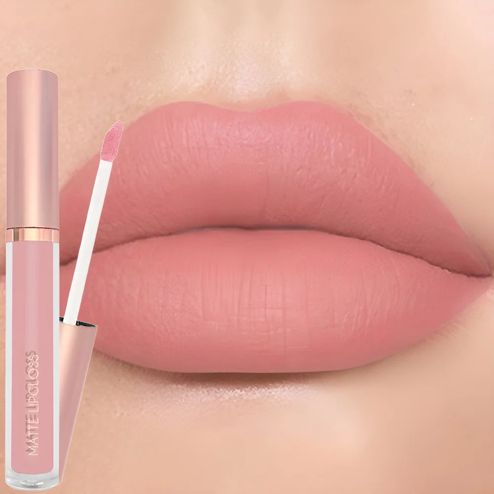 12Colors Creamy Matte Lip Gloss Long-lasting Velvet Non-drying Moisturizing Nude Berry Rose Lipstick Plump Lip Makeup Cosmetics