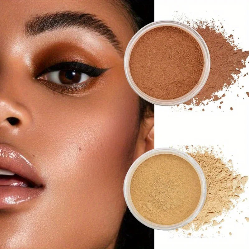 Loose Powder Honey Pearlescent Powder Makeup Powder Matte Finish Oil Control Waterproof Full Coverage Powder Foundation