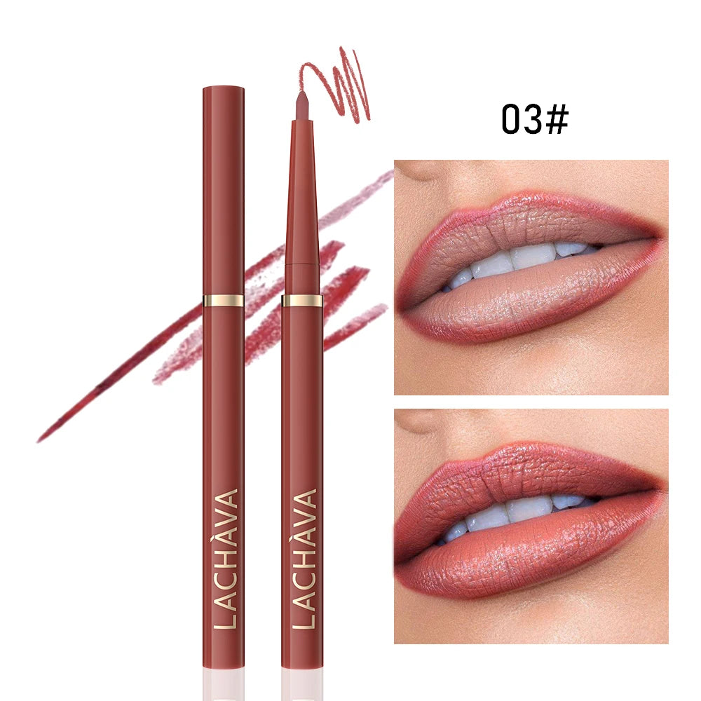 Long-lasting Waterproof Matte Nude Lip Liner - High Pigmentation, Retractable, Smooth Application, Natural Look