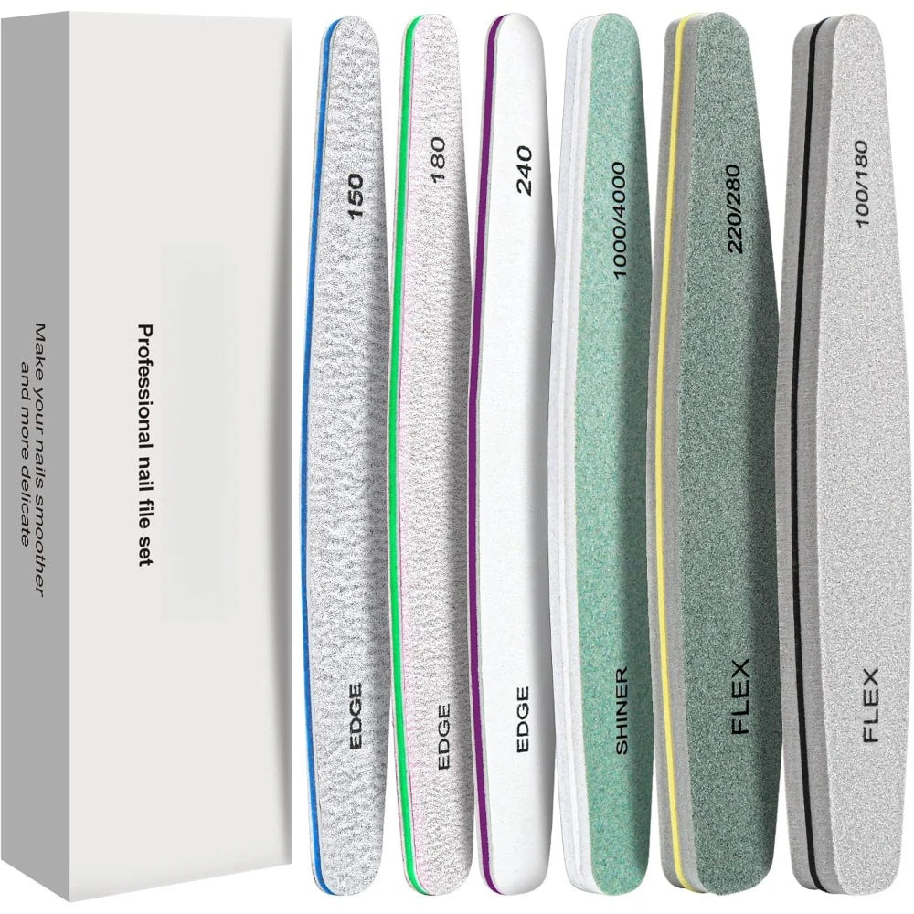 Nail File Nail Buffer for Teens, Nail File & Natural Nail Buffer in 6 Pack, Nail Sandboard, Nail Buffer & Gloss Kit Nail File