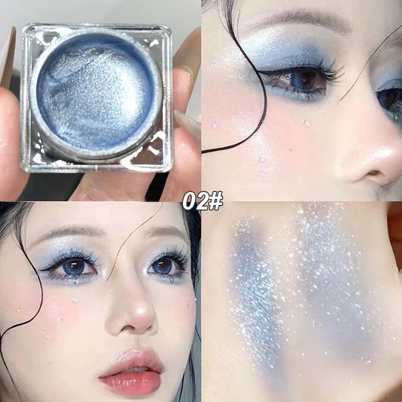 Pearl Gloss Highlighter Paste Makeup Wet Shine Diamond Glitter Eyeshadow Cream Monochrome Crystal Clear Sparkling Highlight Gel