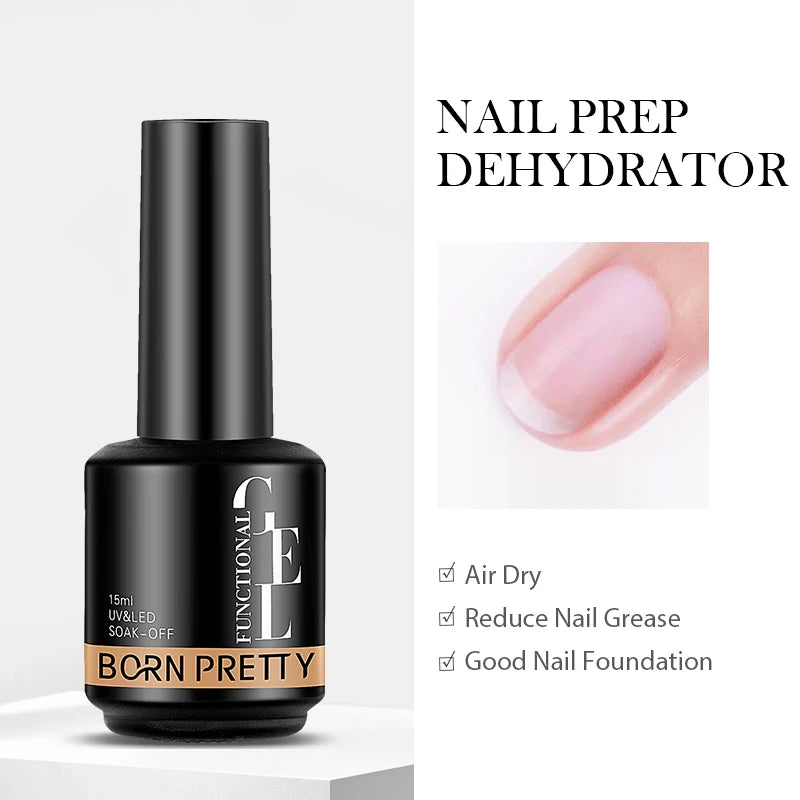 BORN PRETTY 15ml Milky Pink Rubber Base Gel Nail Polish Glitter Semi-Permanent Varnish Soak Off Self Leveling UV LED Polish