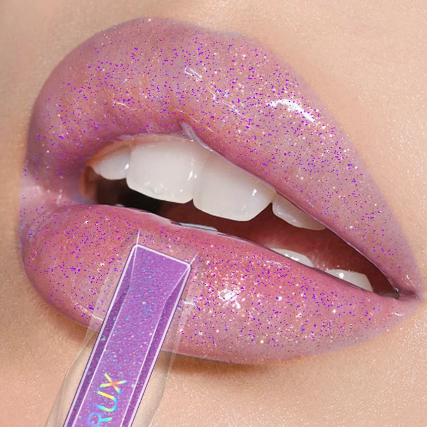 Sweet sparkling lip glaze mirror lip shine light lip gloss transparent lip tint makeup water gloss shimmer liquid lipstick girl