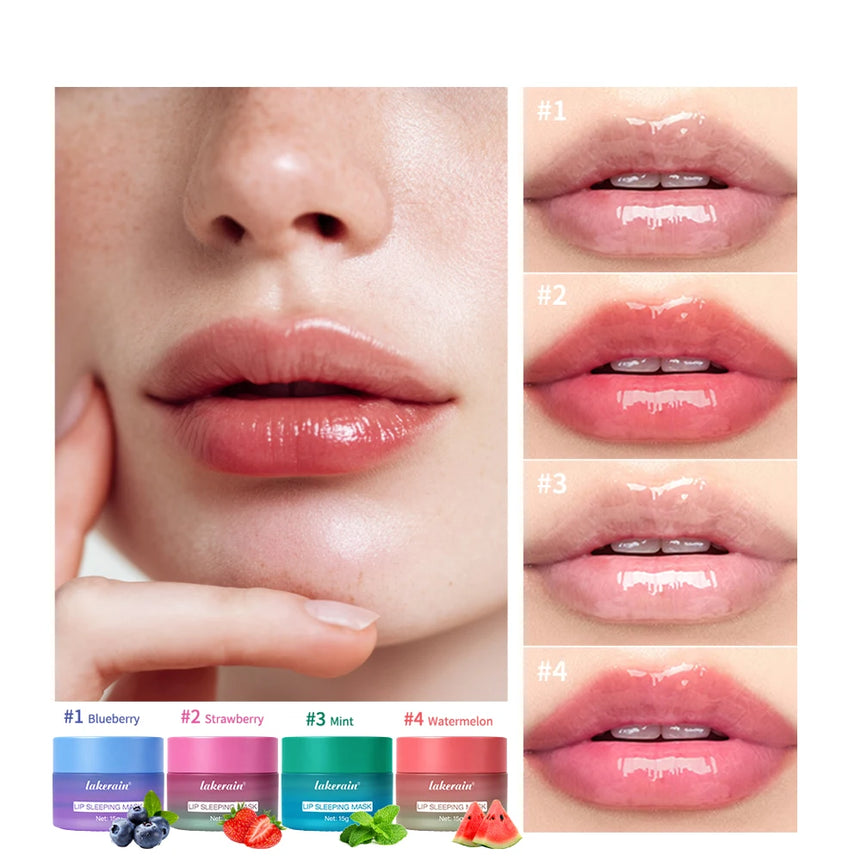 Blueberry Lip Sleeping Mask Overnight Dual Color Hydration For Dry Cracked Skin Reduces Fine Lines Moisturizing Nourish Lip Care