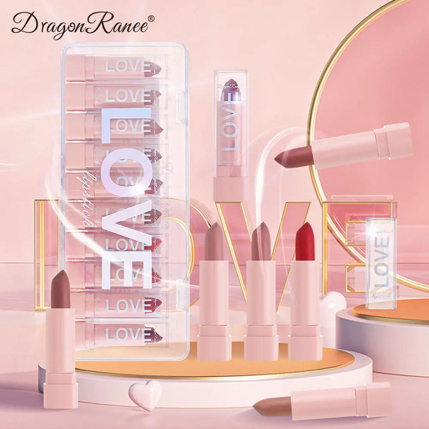 10 PCS Matte Lipstick Kit lip gloss Korean cosmetics LIp gloss Long Lasting Makeup for women Lip pencil cheap make up Beauty