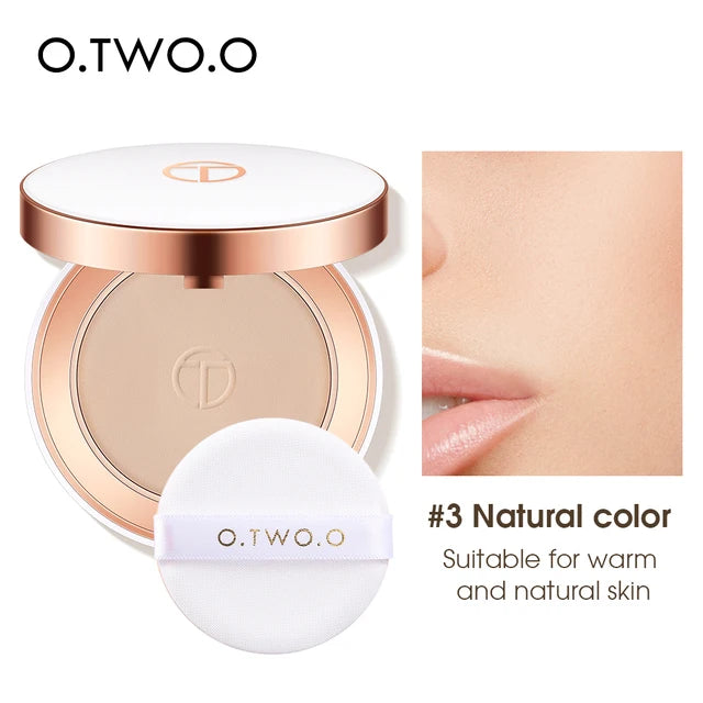 O.TWO.O Oil-Control Face Pressed Powder Silk Smooth Makeup Setting Powder Waterproof Concealer Long Lasting Soft Face Powder