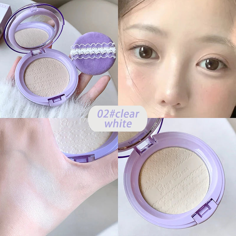 Purple Translucent Setting Powder Makeup Waterproof Oil Control Natural Matte Clear White Loose Face Pressed Powder Makeup Girls