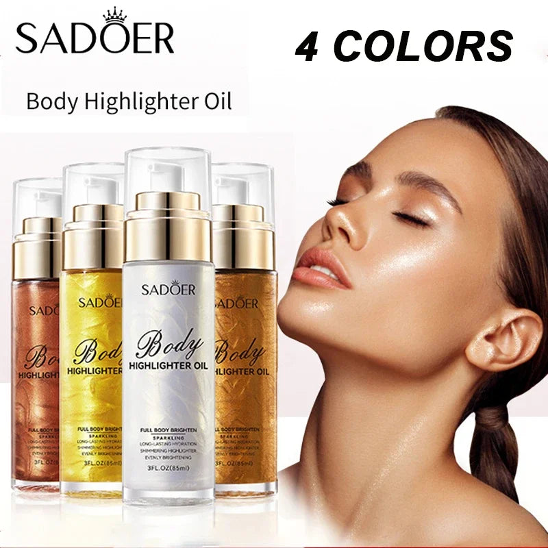 1PC Body Shimmer Spray Glitter Spray Shiny Body Lotion Waterproof Body Glitter Mist Spray Liquid Illuminators Highlighter Powder
