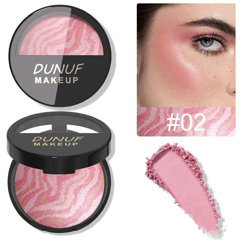 3 Color Natural Blush Bake Powder Palette Matte Blush Lightweight Breathable Makeup Contouring Cheek Redness Correcting Powder