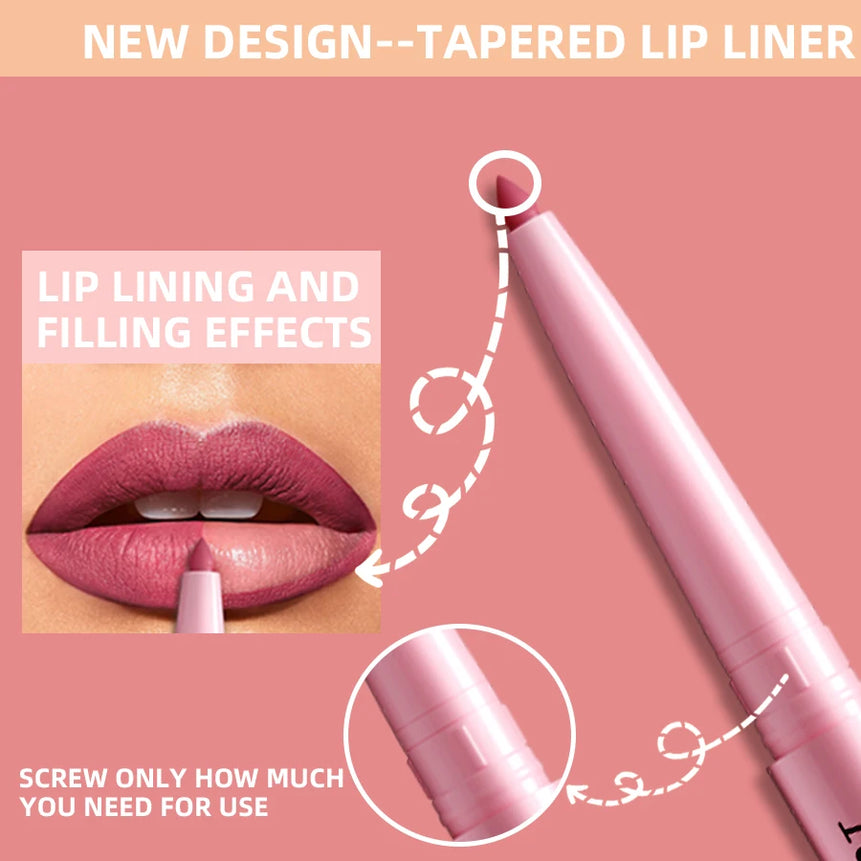 1PC Nude Brown Red Lip Liner Pencil  Outline Contour Pink Lip Tint Korean Makeup Waterproof Matte Lipstick Crayon Pen lip Balm