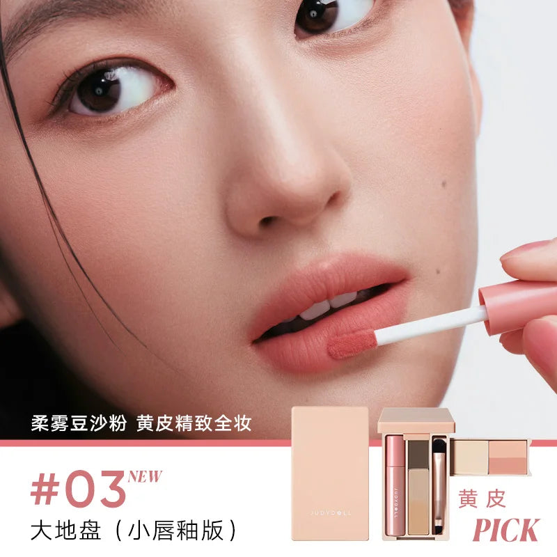 Judydoll Eyebrow Palette All-in-One Portable Powder Travel Makeup Set MultiFunction Mascara Blush Contouring