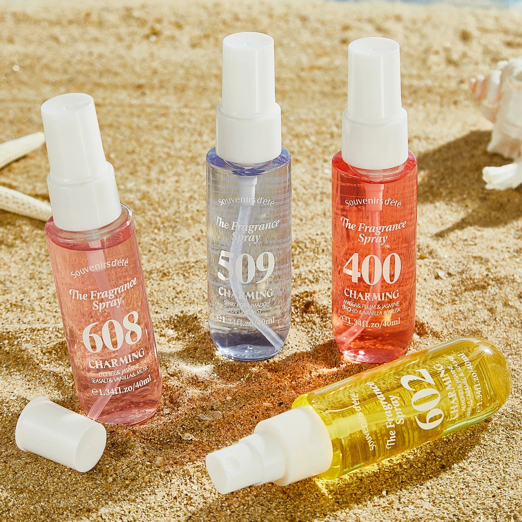 4pcs Digital perfume, fresh fragrance, lasting fragrance in hair, alcohol free body fragrance spray, ideal gift for girls