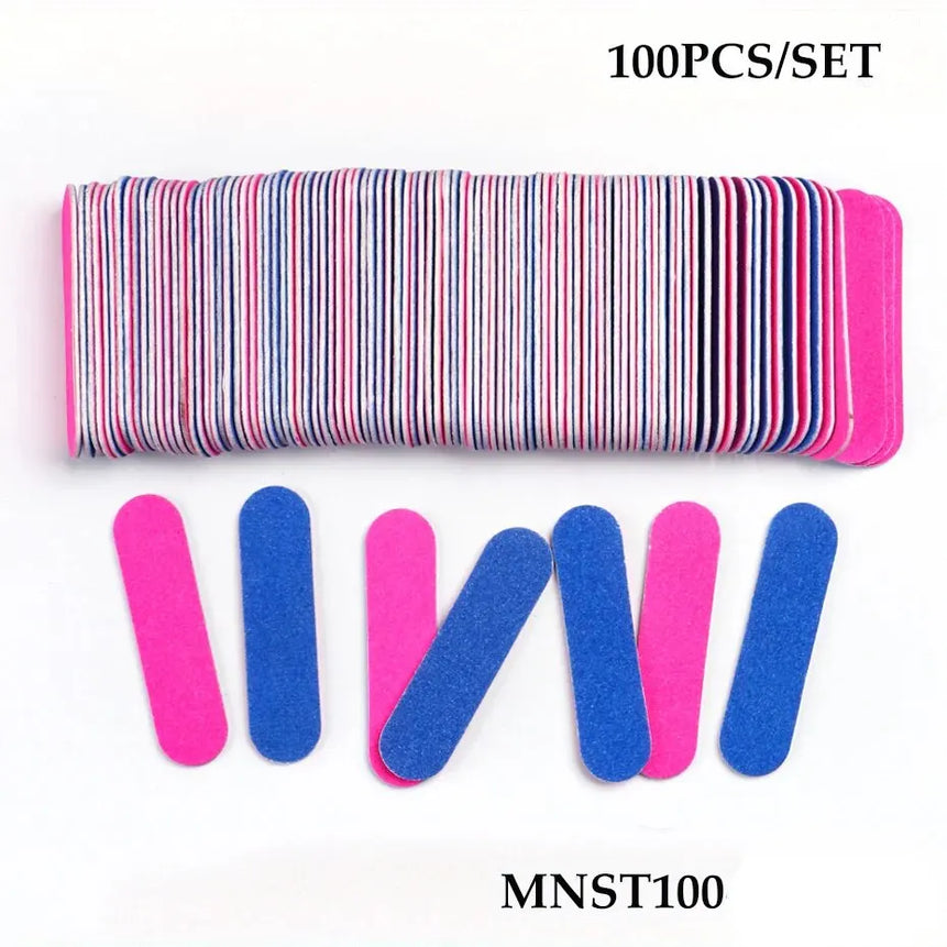 50/100pcs Double Side Nail Files Mini Wood Sanding Buffer Block Set For Gel Polish Manicure Pedicure Salon Nail Art Tools