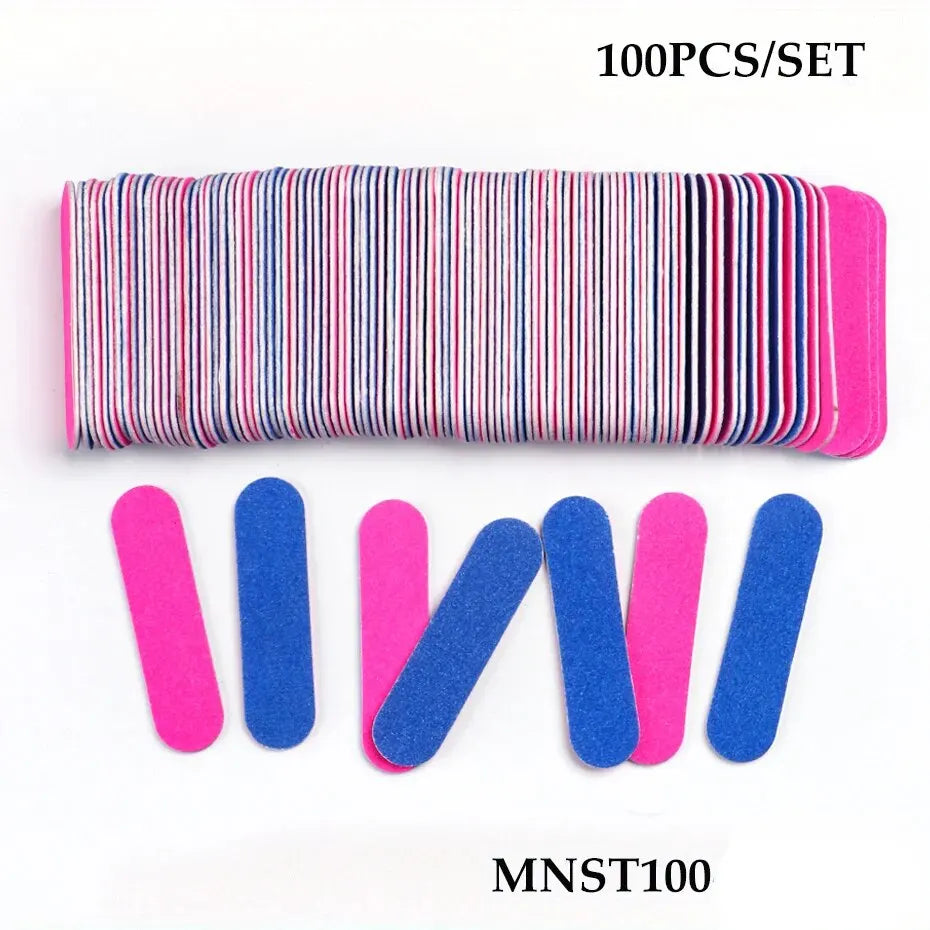 50/100pcs Double Side Nail Files Mini Wood Sanding Buffer Block Set For Gel Polish Manicure Pedicure Salon Nail Art Tools