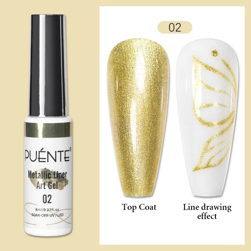 8ML Christmas Sparkling Reflective Diamond Glitter Liner Gel Nail Polish Soak Off UV Semi-Permanent Nail Art Varnish Manicure