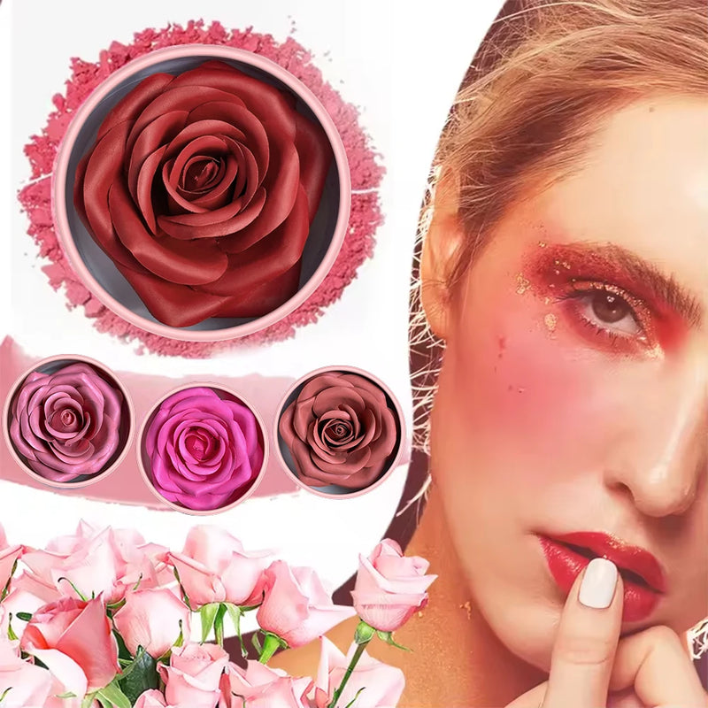 2pc Petal Blush Palette set with brush,Highgloss Contouring Cream Contour Makeup Rouge for Women Beauty Cosmetics Makeup Palette