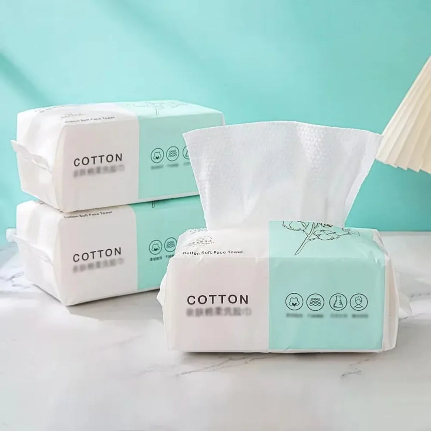 30 Pumps Thickened Disposable Face Towel 100Cotton Soft Fabric Travel Cleansing Dry Wet Makeup Remover Pearl Cotton Reusable