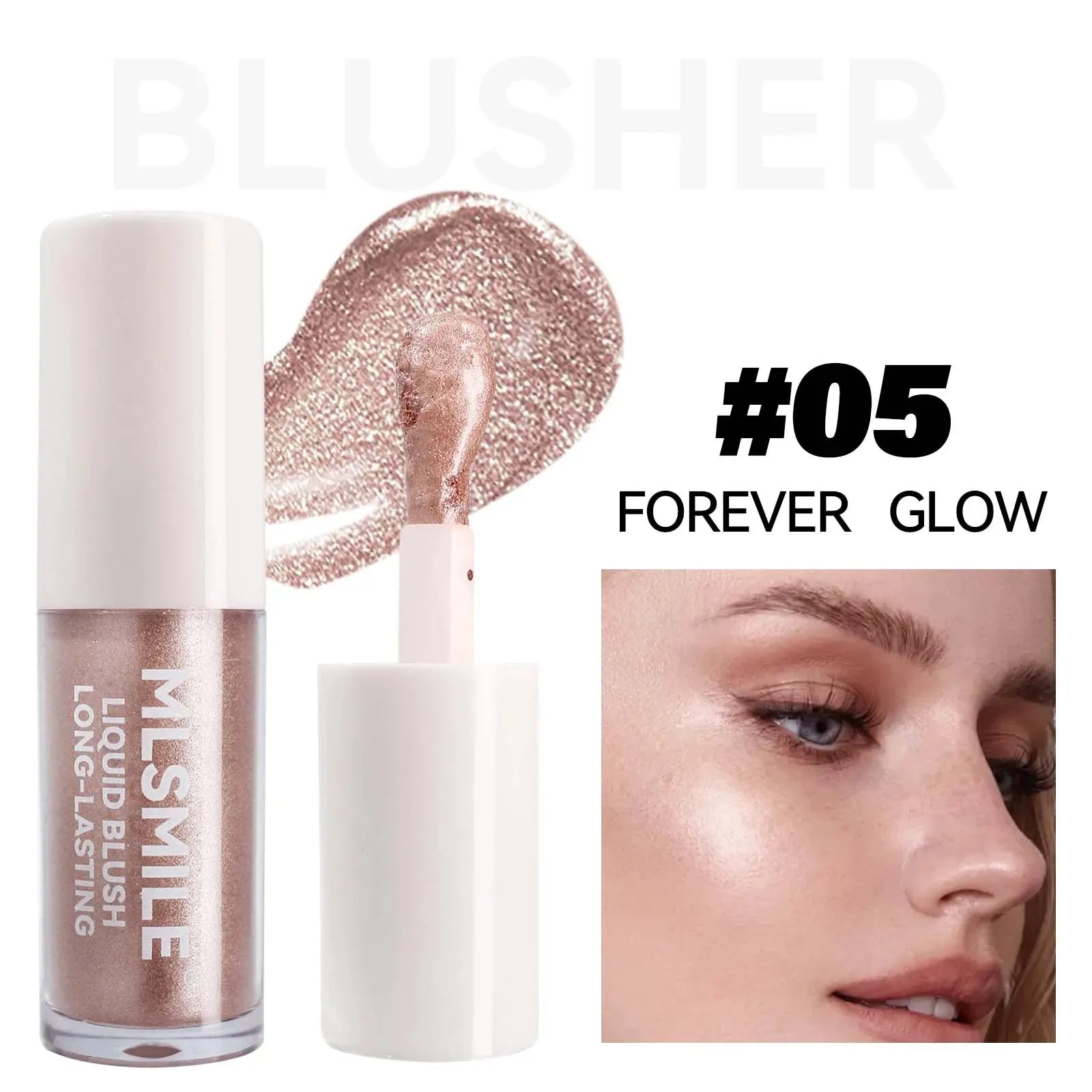 6 Colors Liquid Blush Highlighter Contour for Cheeks with Shimmer Finish Moisturizing Lightweight Blendable Makeup for Women