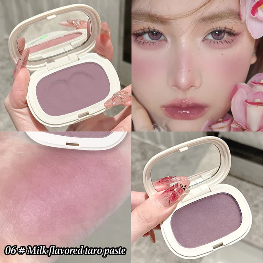 Single Color Blush Silky Texture High Color Rendering No Powder Feeling Low Saturation Long-lasting Natural Matte Blush Cream