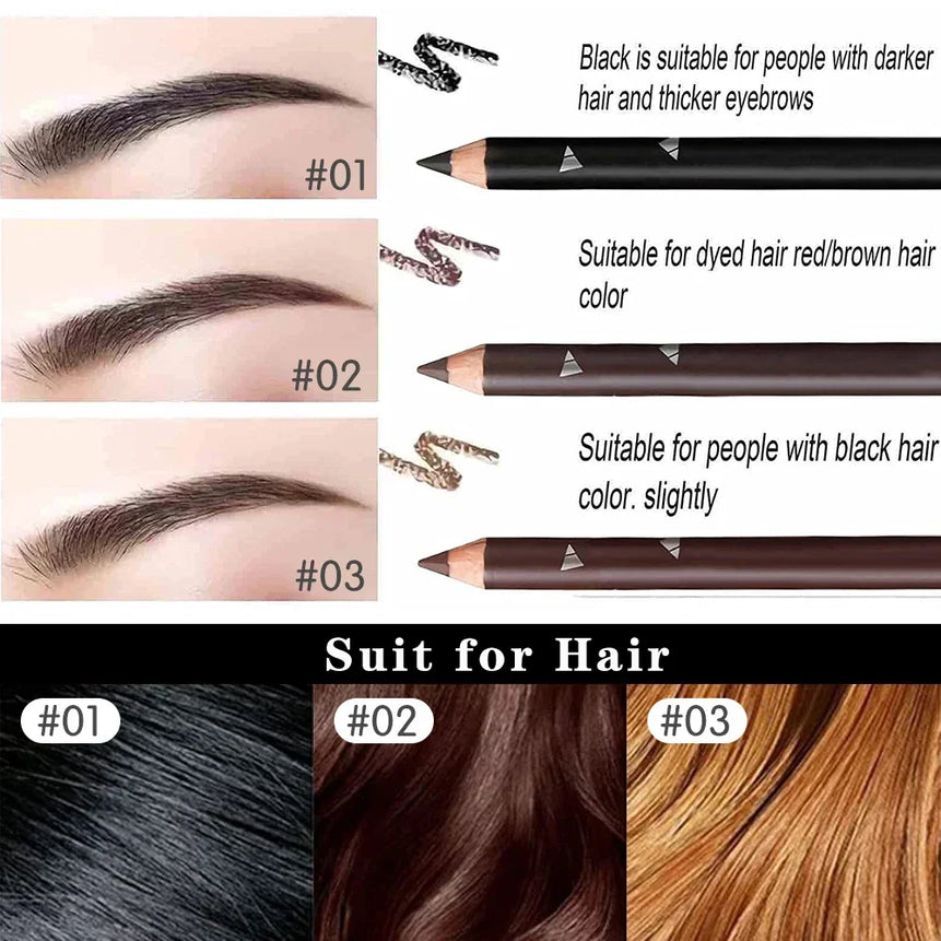 6/12Pcs Eye Brow Pencil Waterproof Professional Women Eye Makeup Pen Easy Color Natural Black Cosmetic Beauty Eyebrow Tool