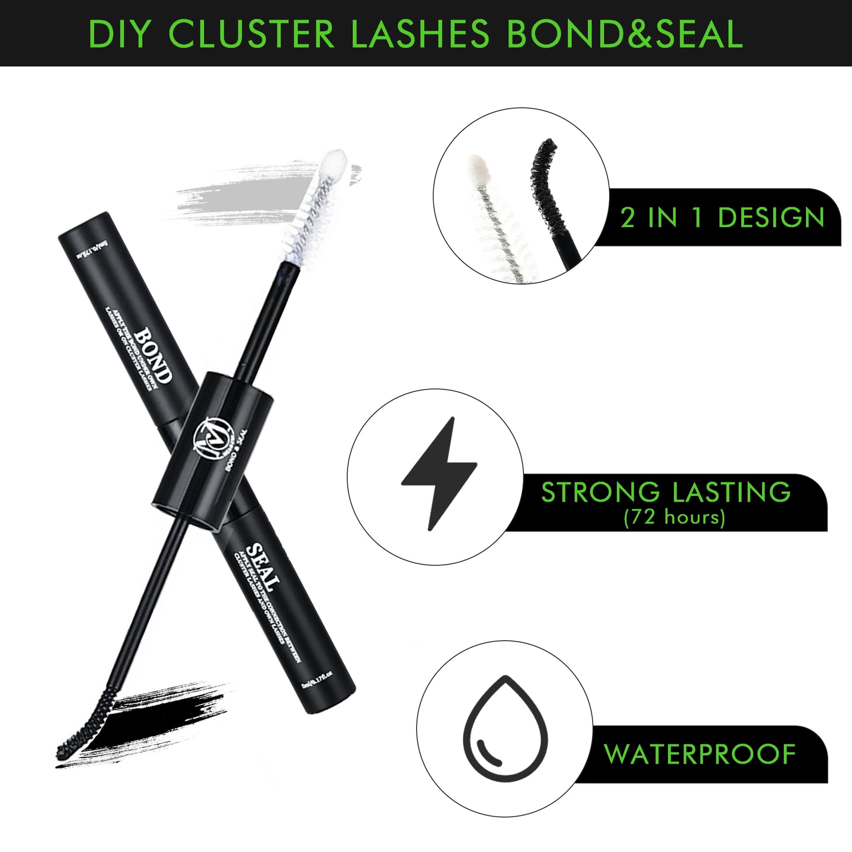 320PCS DIY Mix Clusters Kit 30D/40D Individual False Eyeashes Wispy Fluffy with Applicator Tools  Self-Grafting At Home