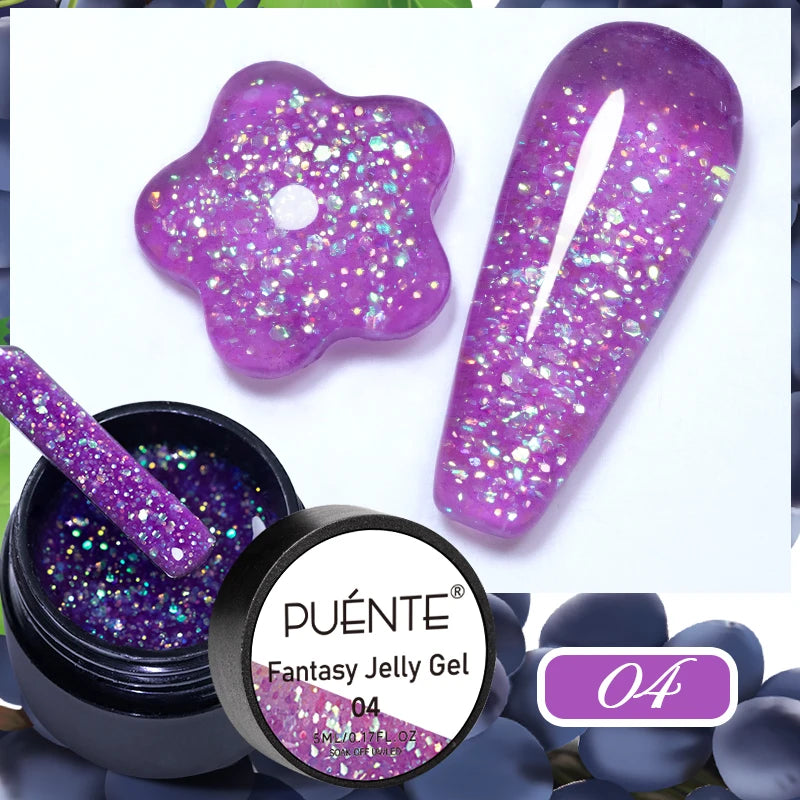 PUENTE Sparkle Platinum Gel Nail Polish 5ML Shiny Gold Silver Glitter Painting Gel Drawing Semi Permanent Varnish For Manicure