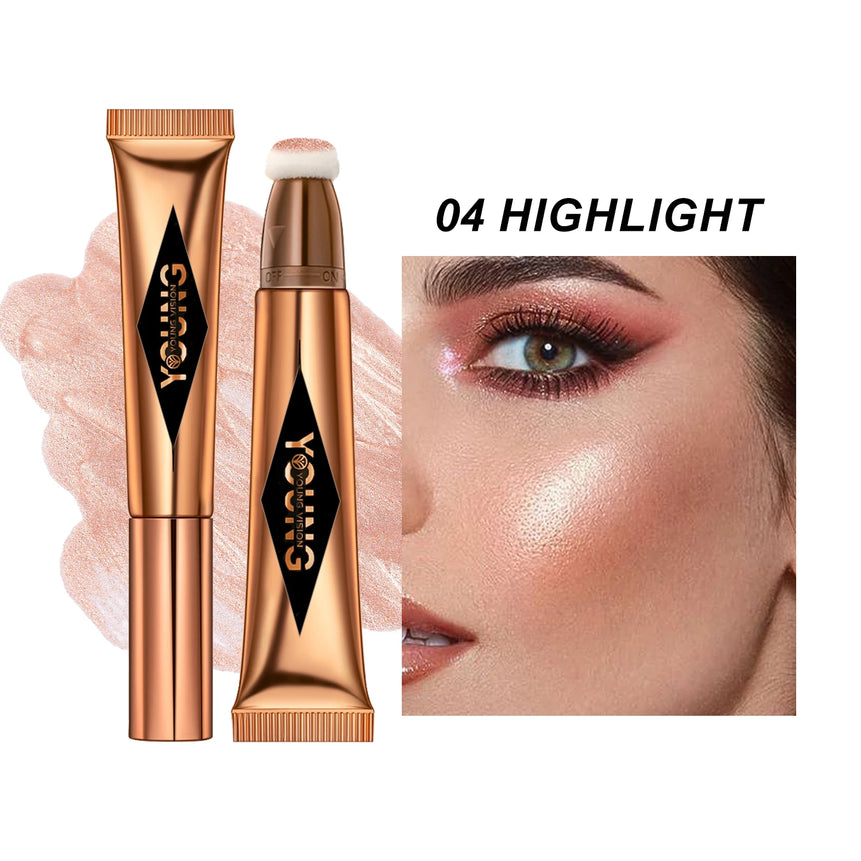 6-colour cushion cotton blush, skin-friendly highlighter that is not irritating, blends naturally without clumping.