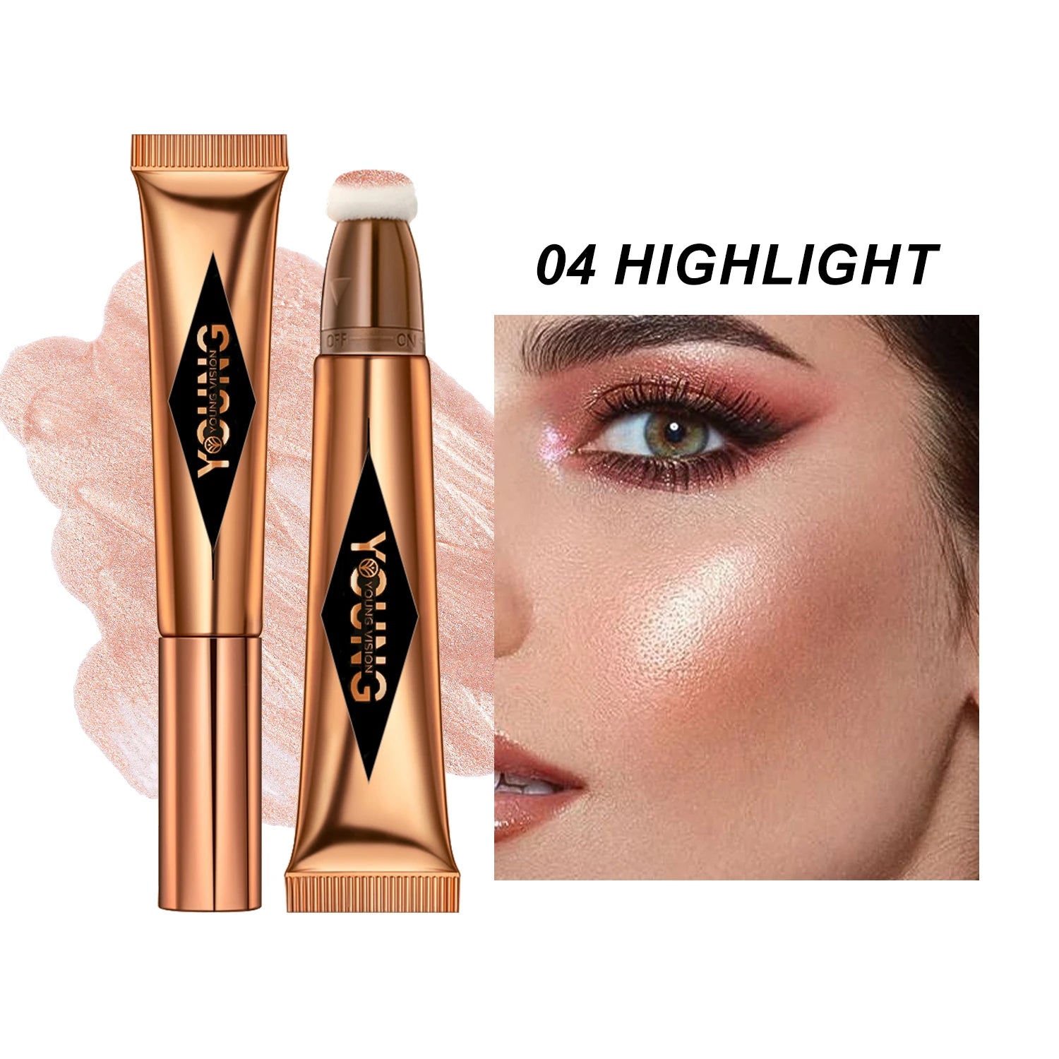 6-colour cushion cotton blush, skin-friendly highlighter that is not irritating, blends naturally without clumping.
