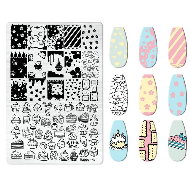 Maple Leaf Nail Stamping Plates Autumn Winter Leaves Design Polish Stencil Nail Printing Stamp Image Manicure Mold Stencil Tool