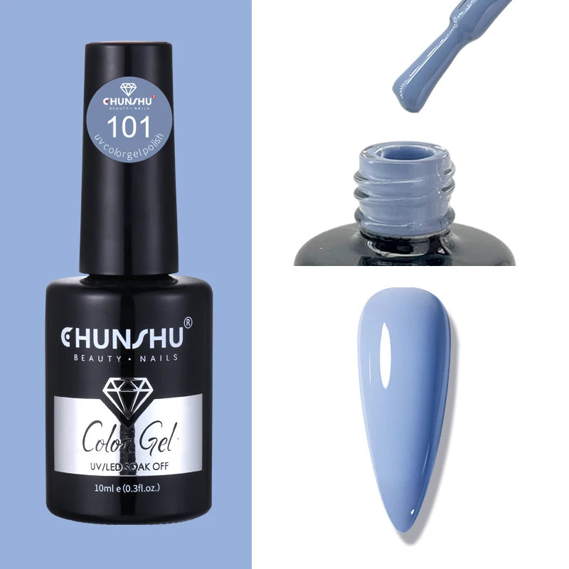CHUNSHU 10ml Gel Nail Polish Soak Off Semi-Permanent Varnish Professional Salon UV LED Nails Art Gel No Smell All Seasons Colors