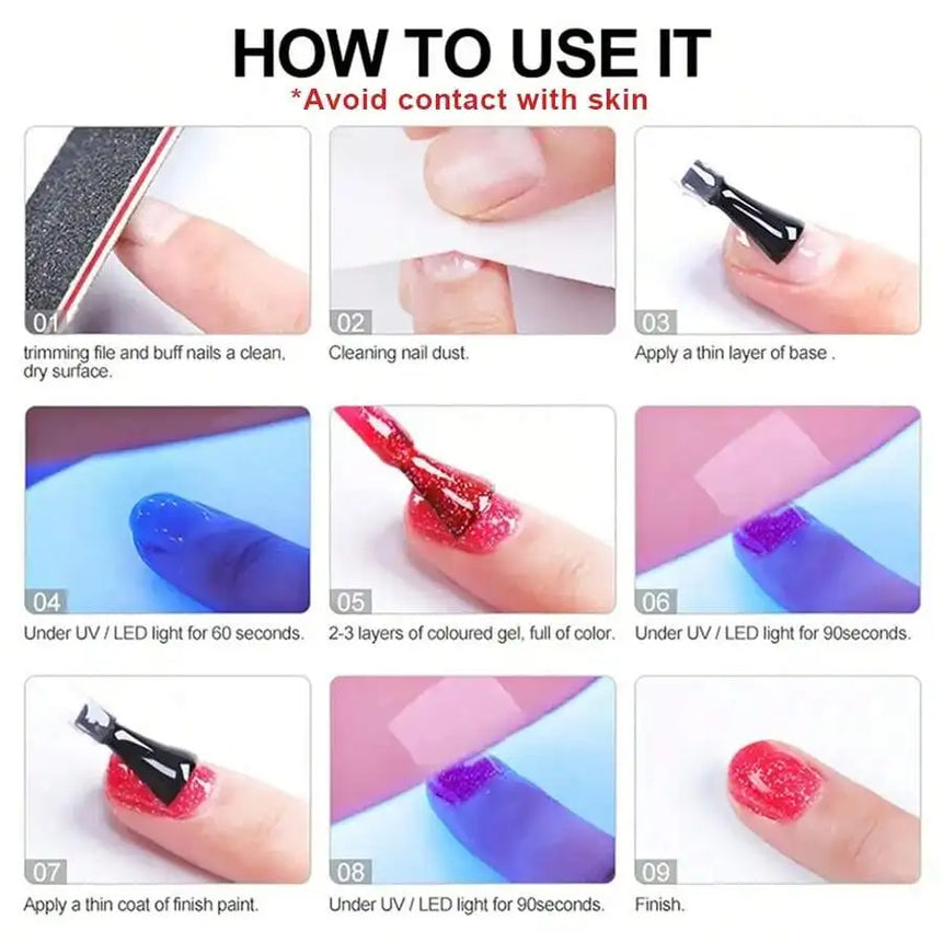 15ml Broken Diamond Halloween Christmas Nails Gel Nail Polish Adhesive Burst Flash Maillard Broken Diamond Adhesive
