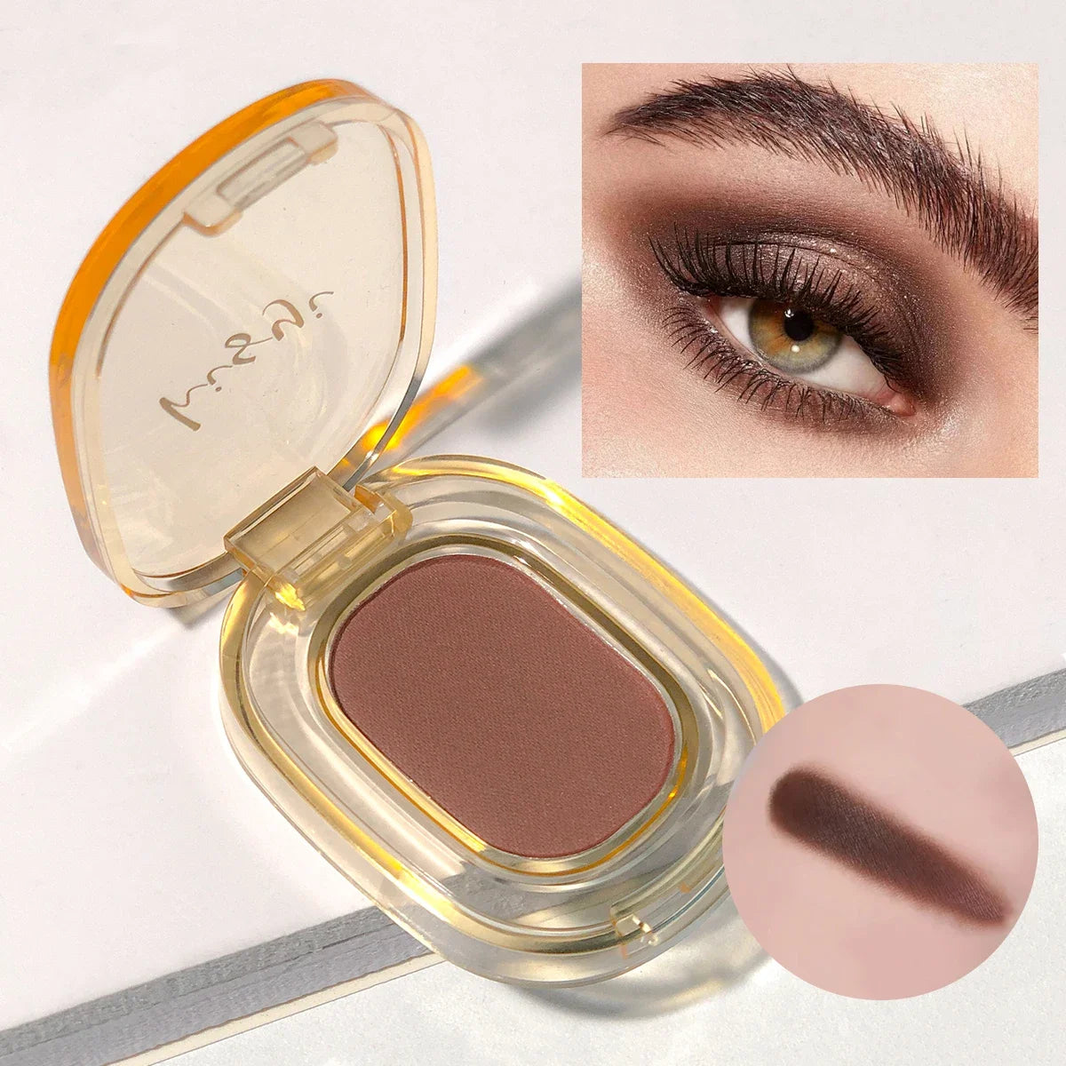 Single brown smoky matte eyeshadow palette set - Featuring shiny, portable, long-lasting bright silk single-color eyeshadows.