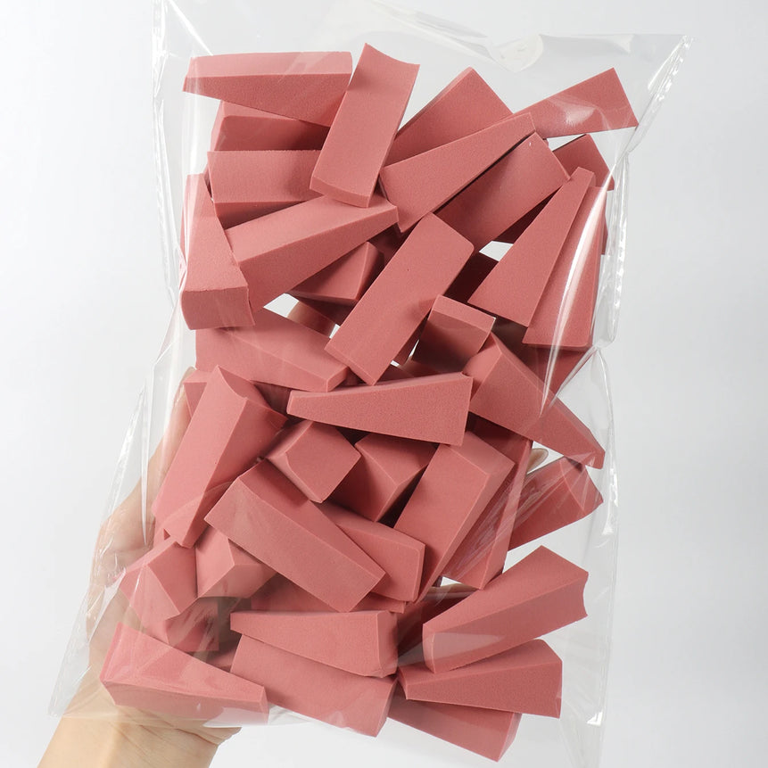 50 Pieces of Random Color Facial Curve Mixed Makeup Sponge, Latex-Free, Small Wedge-Shaped Smooth Application Beauty Sponge Applicator