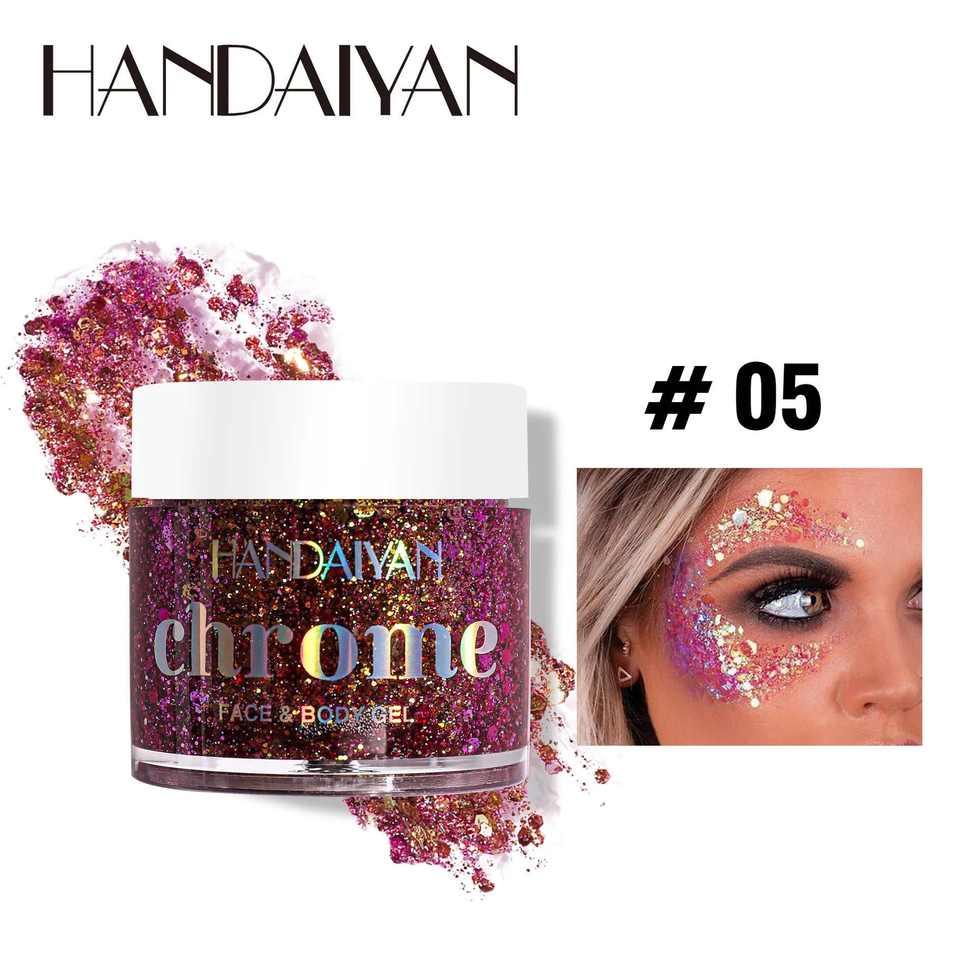 Chameleon Glitter Eyeshadow Club Body Glitter Stage Makeup Body Glitter Coral Gel Big glitter
