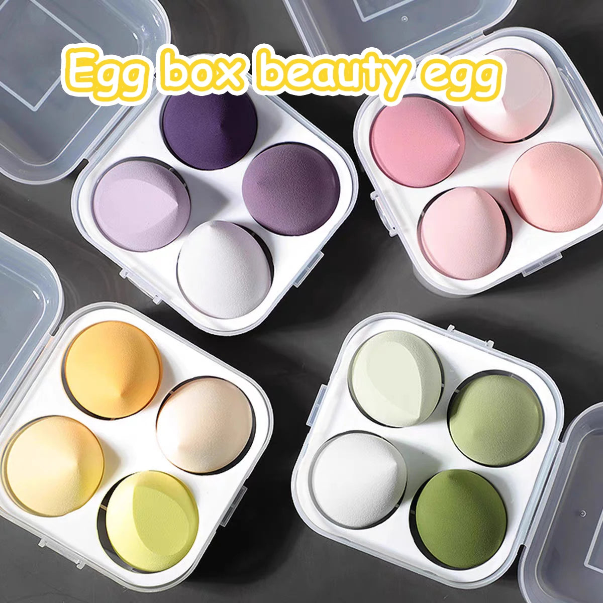 4pcs Makeup Sponge Set | Soft Latex-Free Foundation & Powder Puff | Flawless Blending, Skin-Friendly, Washable