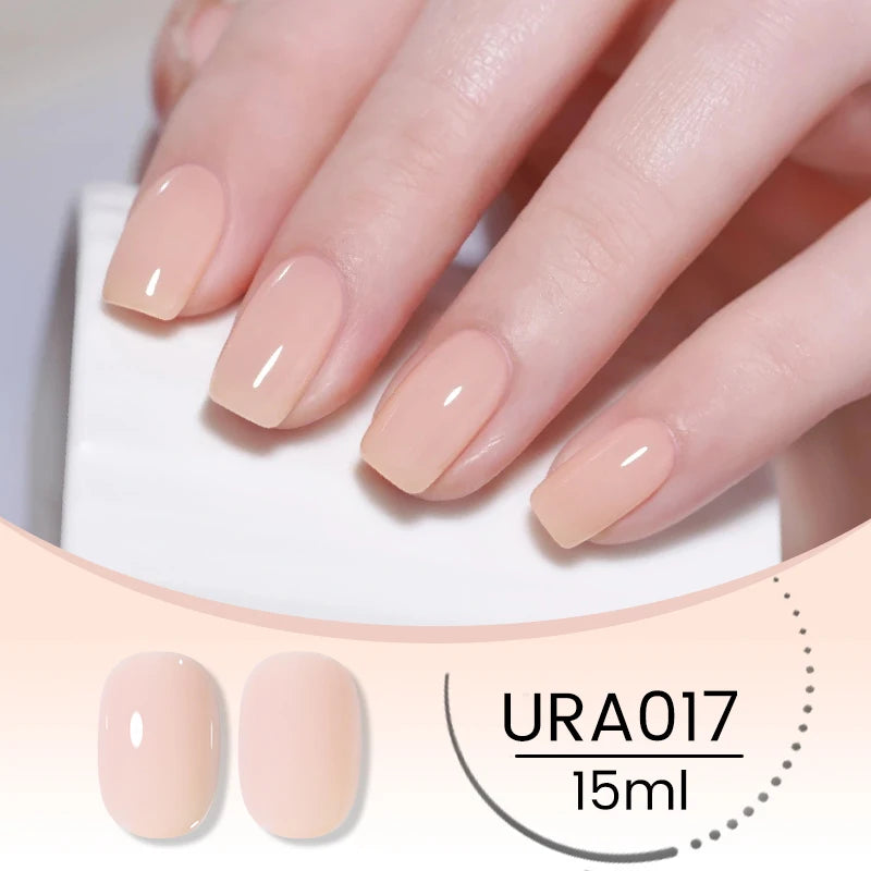 UR SUGAR 15ml Crystal Milky Jelly White Nude Gel Nail Polish Transparent Semi-permanent UV Gel Nail Art Soak Off Gel Varnish
