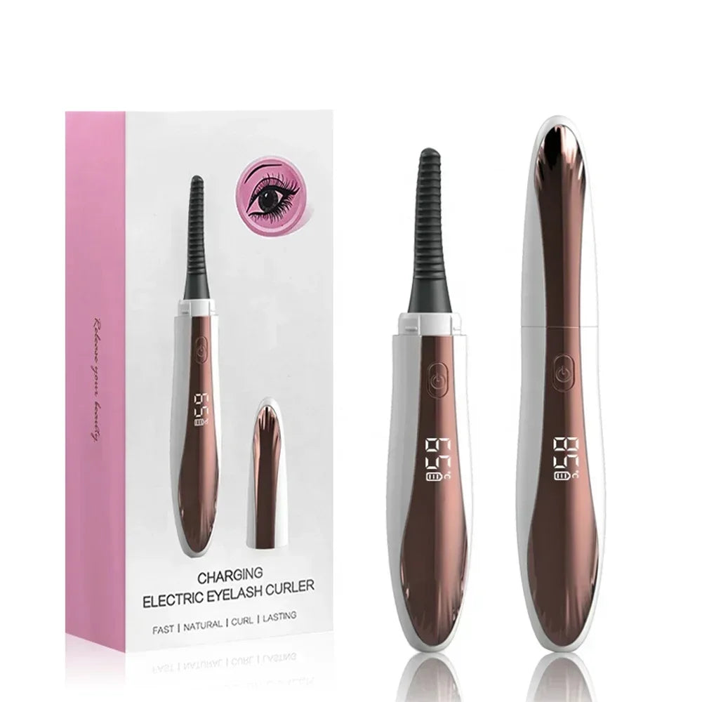 Electric Heated Eyelash Curler USB Rechargeable Eyelashes Curler 4 Mode Quick Heating Natural Curler Long Eyelash Lasting Makeup